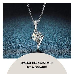 1ct Moissanite Diamond Necklace NWT